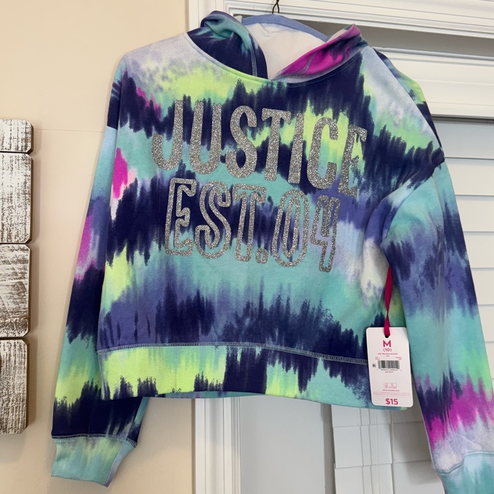 NEVER WORN Tie-Dye Cropped Hoodie